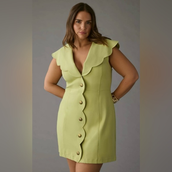 Maeve Dresses & Skirts - Anthropologie Maeve Scalloped Buttondown Dress size XL
